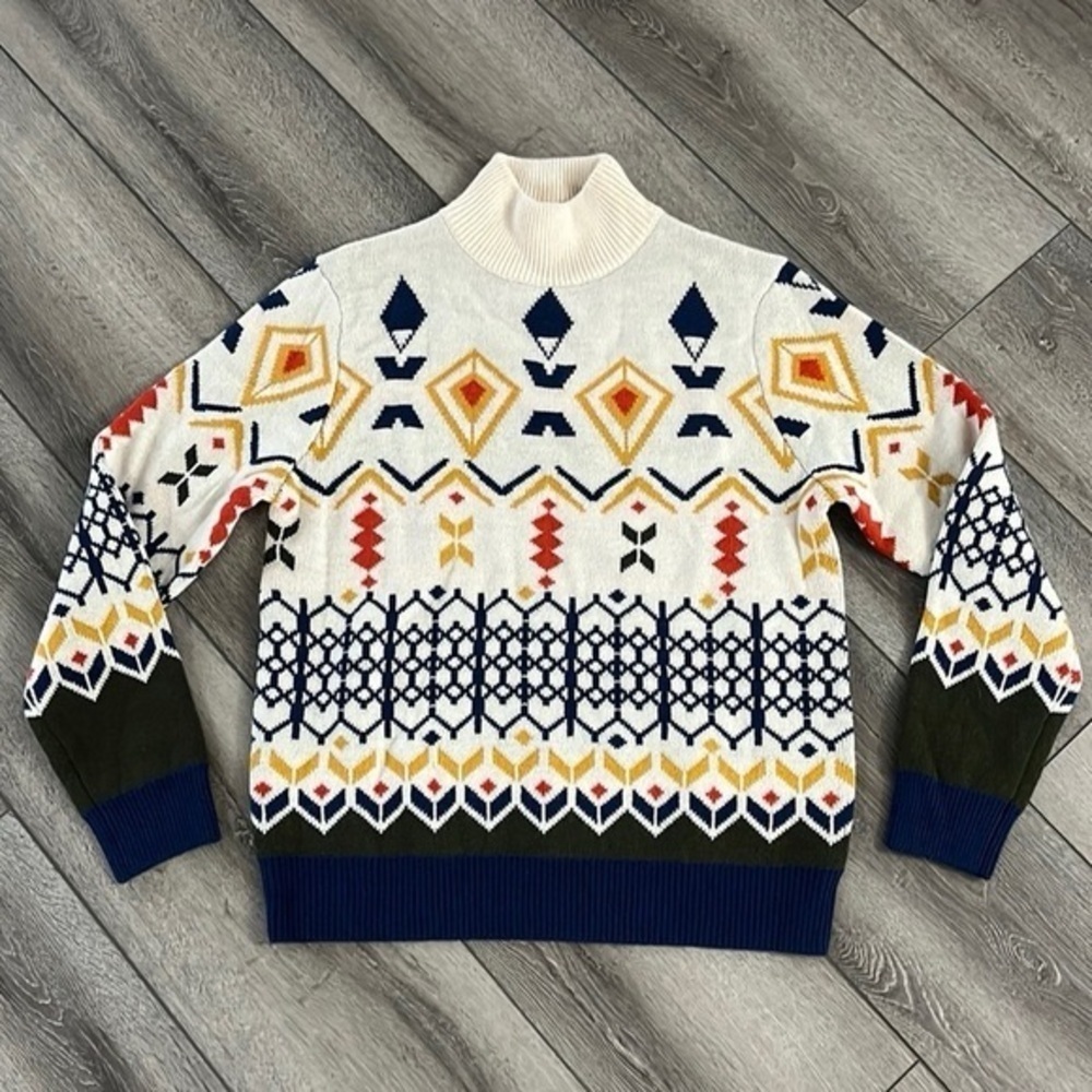 Vintage Paisley & Gray Fair Isle Aspen Sweater | Size Small | Heavy Knit
